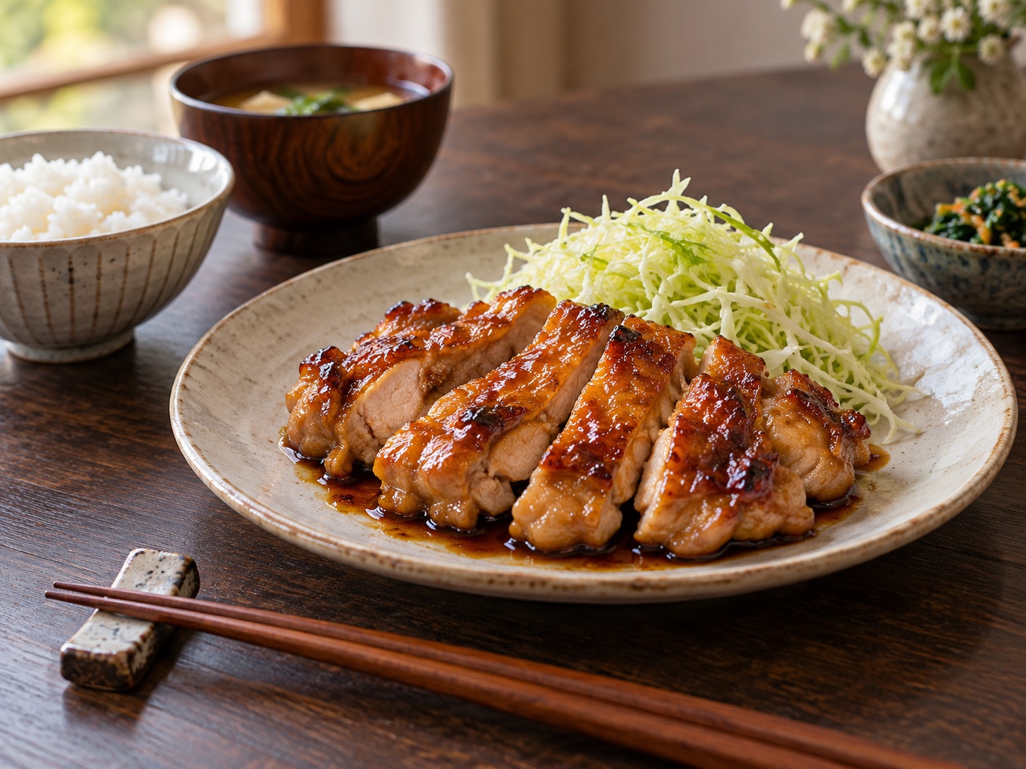 照り焼きにした鶏肉のイメージ写真