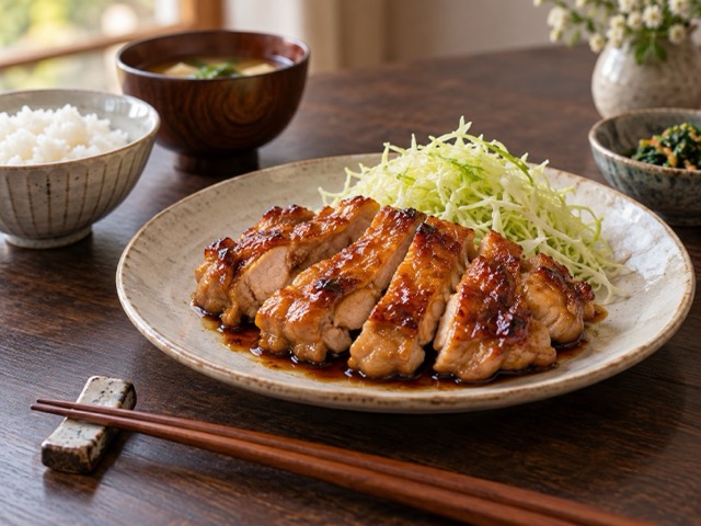 照り焼きにした鶏肉のイメージ写真